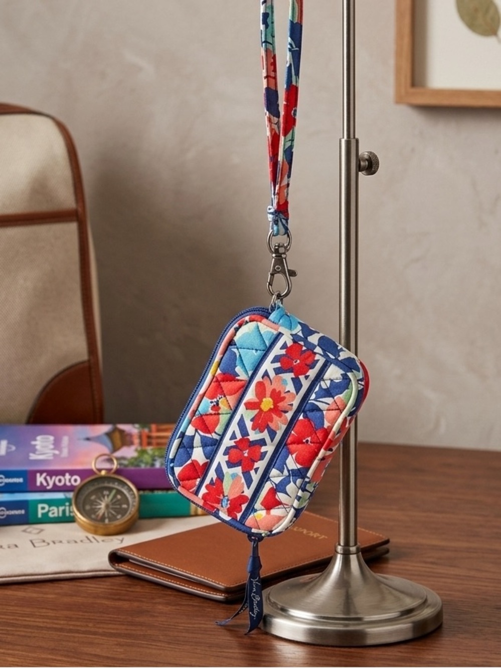 Vera Bradley Summer Cottage Quilted Floral Wristlet Pouch Wallet
